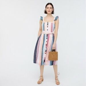 J Crew Striped Linen Dress